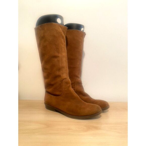 Nine West Shoes - Nine West Brown Slouchy Tall Boots Women’s 7 Suede Below Knee Riding Boots